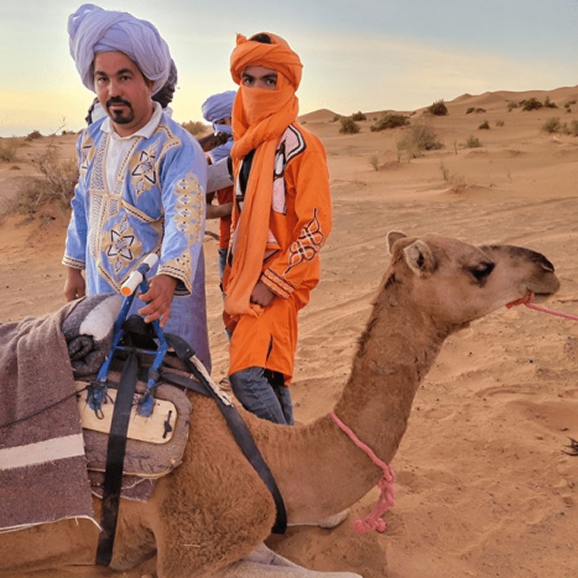 Camel ride in sandy terrain